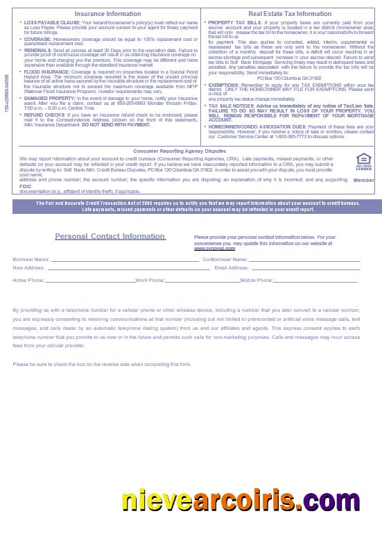 USA Synovus bank mortgage statement, 3 pages 3
